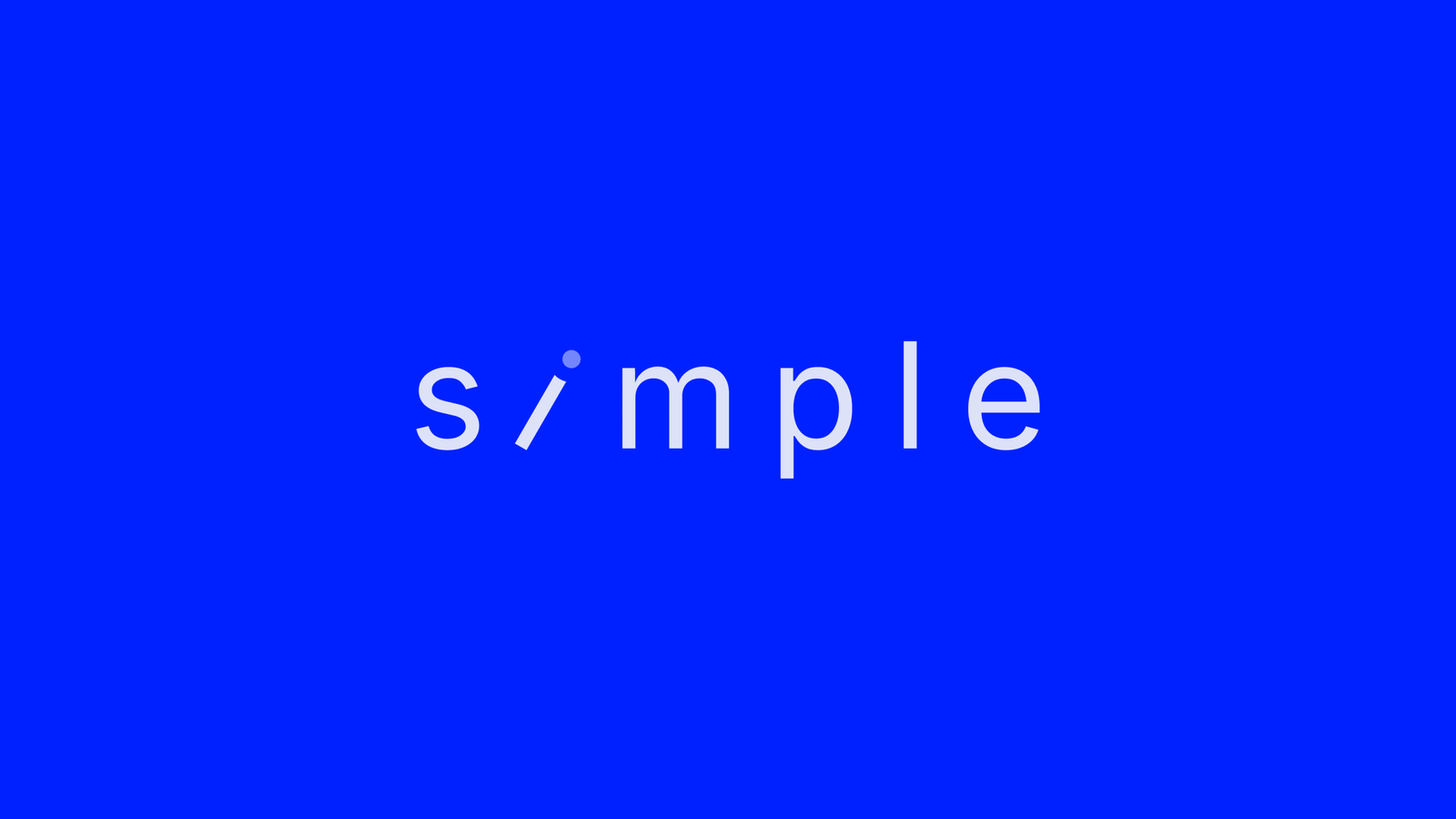 The s/mple wordmark in white on an electric blue field