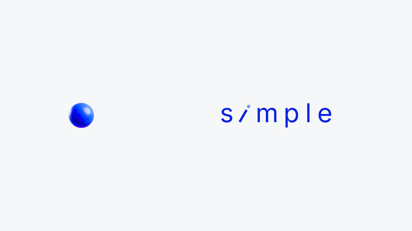 The s/mple wordmark in blue beside the sphere mark on off-white