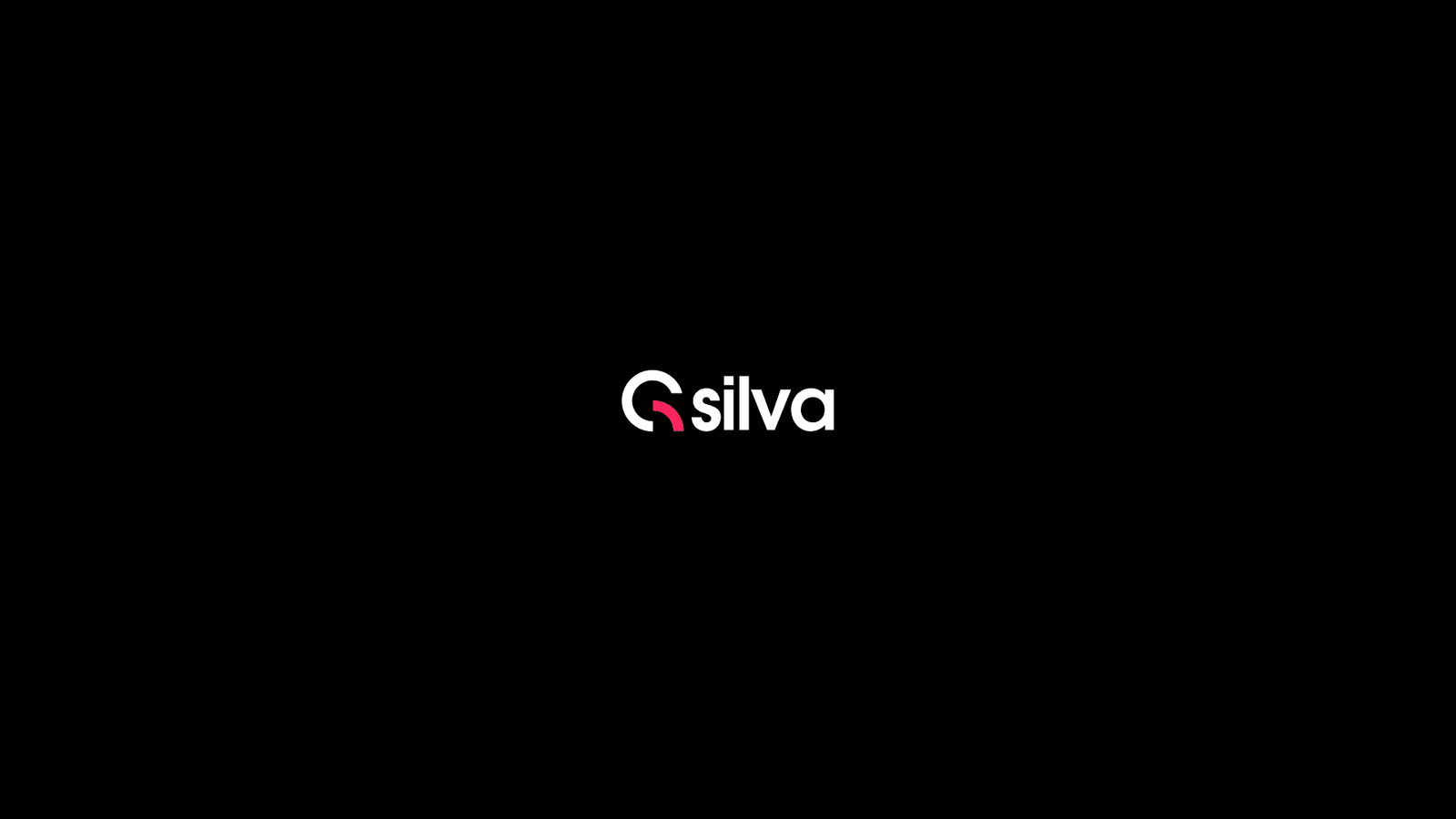The G Silva logo in white and coral on pure black