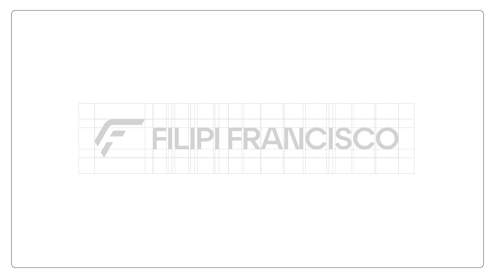 The full Filipi Francisco logo set over a construction grid