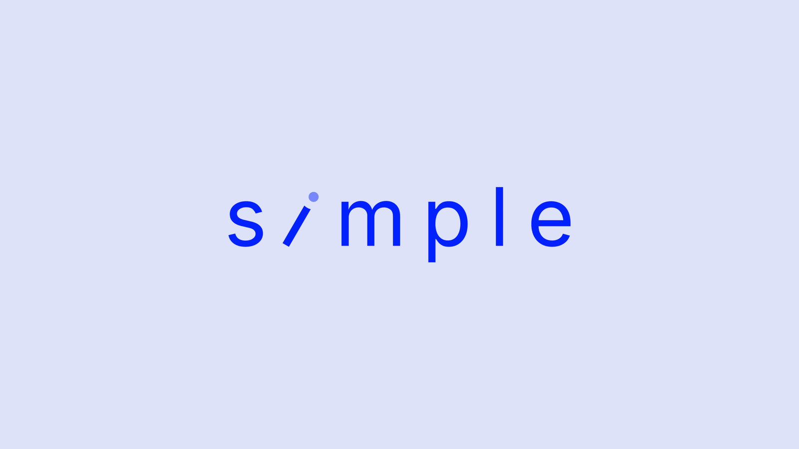 The s/mple wordmark in blue on pale lilac
