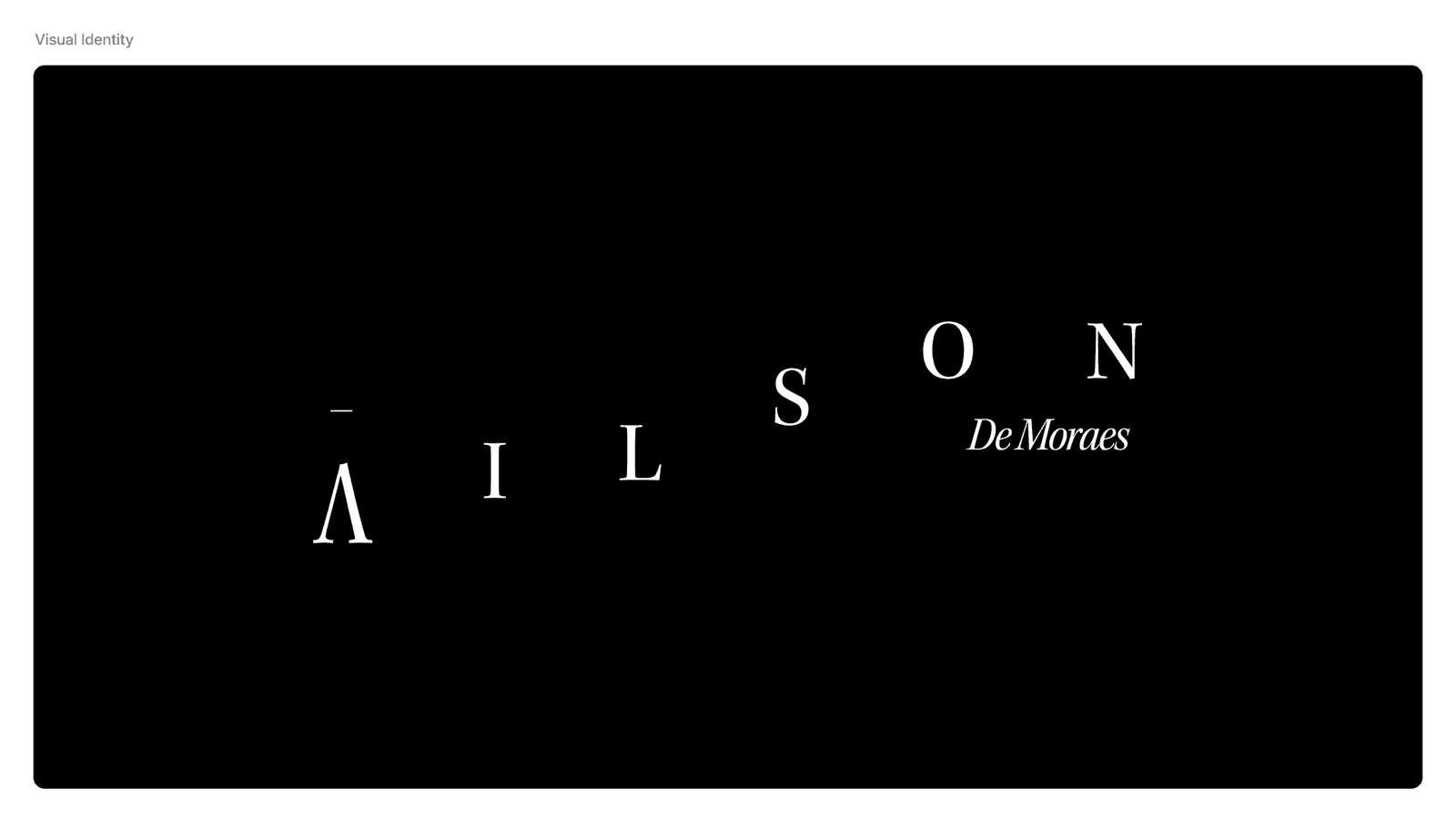 The AILSON De Moraes wordmark in white serif capitals on black