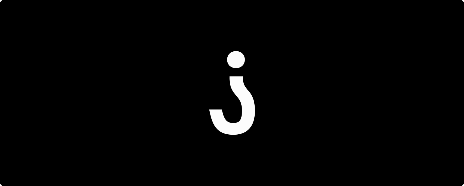 The j monogram from the ajota identity, white on black
