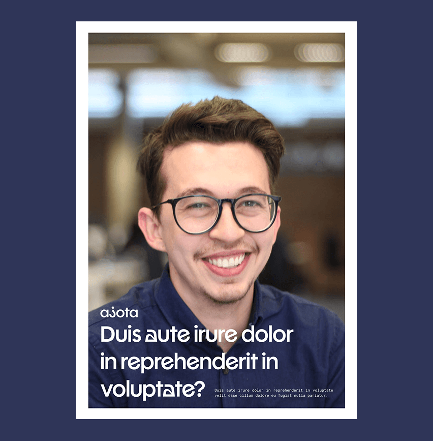A social post template over a portrait of Apparicio Junior smiling, with placeholder headline copy